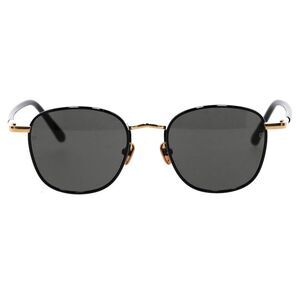 Linda Farrow Trouper Sunglasses in Gold and Black Titanium and Acetate